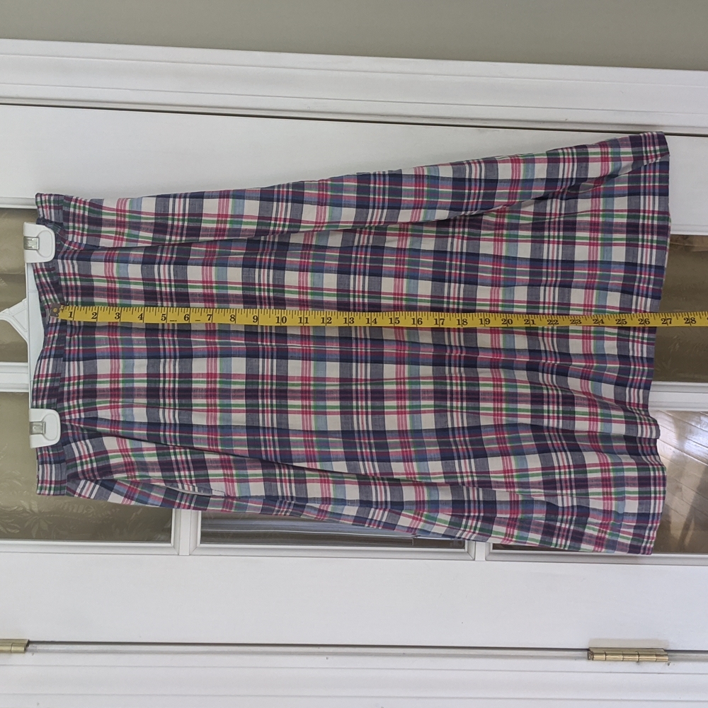 TWO Vintage Preppy Madras Skirts